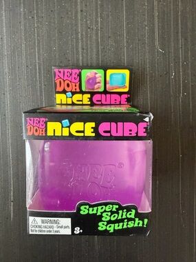 NeeDoh Nice Cube Purple Super Solid Squish Kids Toy